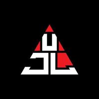ujl-Dreieck-Buchstaben-Logo-Design mit Dreiecksform. Ujl-Dreieck-Logo-Design-Monogramm. Ujl-Dreieck-Vektor-Logo-Vorlage mit roter Farbe. ujl dreieckiges Logo einfaches, elegantes und luxuriöses Logo. vektor
