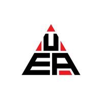 UEA-Dreieck-Buchstaben-Logo-Design mit Dreiecksform. UEA-Dreieck-Logo-Design-Monogramm. UEA-Dreieck-Vektor-Logo-Vorlage mit roter Farbe. UEA dreieckiges Logo einfaches, elegantes und luxuriöses Logo. vektor