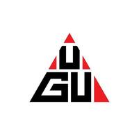ugu-Dreieck-Buchstaben-Logo-Design mit Dreiecksform. ugu-Dreieck-Logo-Design-Monogramm. ugu-Dreieck-Vektor-Logo-Vorlage mit roter Farbe. ugu dreieckiges Logo einfaches, elegantes und luxuriöses Logo. vektor