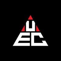 UEC-Dreieck-Buchstaben-Logo-Design mit Dreiecksform. UEC-Dreieck-Logo-Design-Monogramm. UEC-Dreieck-Vektor-Logo-Vorlage mit roter Farbe. uec dreieckiges logo einfaches, elegantes und luxuriöses logo. vektor