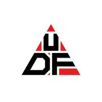 udf triangel bokstavslogotypdesign med triangelform. udf triangel logotyp design monogram. UDF triangel vektor logotyp mall med röd färg. udf triangulär logotyp enkel, elegant och lyxig logotyp.