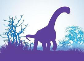 Camarasaurus, Dinosaurier-Silhouetten in prähistorischer Umgebung überlappende Schichten dekorative Hintergrundbanner abstrakte Vektorillustration vektor