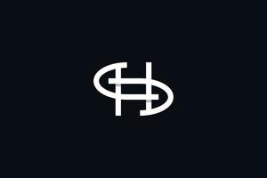 initial bokstaven sh logotyp eller hs logotyp design vektor