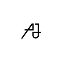 minimalistisk bokstav aj monogram logotyp design vektor mall