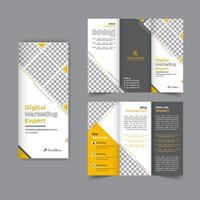 Business Trifold Broschüre Jahresbericht Cover, Digital Marketing Trifold Corporate Broschüre Cover oder Flyer Design. Flyer Präsentation. Katalog mit abstraktem geometrischem Hintergrund. moderne Vorlage. vektor