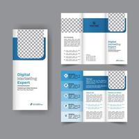 business trifold broschyr årsredovisningsomslag, digital marknadsföring trefaldigt företagsbroschyromslag eller flygbladsdesign. broschyr presentation. katalog med abstrakt geometrisk bakgrund. modern mall. vektor