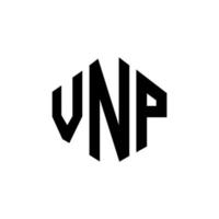 vnp-Brief-Logo-Design mit Polygonform. VNP-Polygon- und Würfelform-Logo-Design. vnp Sechseck-Vektor-Logo-Vorlage in weißen und schwarzen Farben. vnp-monogramm, geschäfts- und immobilienlogo. vektor