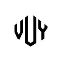 vuy-Buchstaben-Logo-Design mit Polygonform. Vuy Polygon- und Würfelform-Logo-Design. Vuy Sechseck-Vektor-Logo-Vorlage in weißen und schwarzen Farben. Vuy-Monogramm, Geschäfts- und Immobilienlogo. vektor