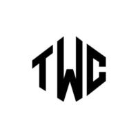 twc bokstavslogotypdesign med polygonform. twc polygon och kubformad logotypdesign. twc hexagon vektor logotyp mall vita och svarta färger. twc monogram, affärs- och fastighetslogotyp.