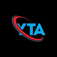 yta-Logo. YTA-Brief. yta-Buchstaben-Logo-Design. Initialen YTA-Logo verbunden mit Kreis und Monogramm-Logo in Großbuchstaben. yta Typografie für Technologie-, Geschäfts- und Immobilienmarke. vektor