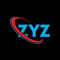 zyz logotyp. zyz brev. zyz brev logotyp design. initialer zyz logotyp länkad med cirkel och versaler monogram logotyp. zyz typografi för teknik, affärs- och fastighetsmärke. vektor