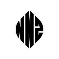NNZ-Kreisbuchstaben-Logo-Design mit Kreis- und Ellipsenform. nnz ellipsenbuchstaben mit typografischem stil. Die drei Initialen bilden ein Kreislogo. NNZ-Kreis-Emblem abstrakter Monogramm-Buchstaben-Markierungsvektor. vektor