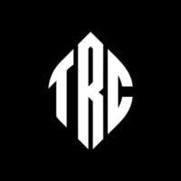 trc-Kreis-Buchstaben-Logo-Design mit Kreis- und Ellipsenform. trc-ellipsenbuchstaben mit typografischem stil. Die drei Initialen bilden ein Kreislogo. trc-Kreis-Emblem abstrakter Monogramm-Buchstaben-Markenvektor. vektor