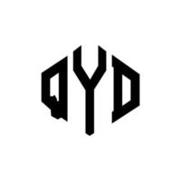 qyd-Buchstaben-Logo-Design mit Polygonform. qyd-polygon- und würfelform-logo-design. qyd Sechseck-Vektor-Logo-Vorlage in weißen und schwarzen Farben. qyd-monogramm, geschäfts- und immobilienlogo. vektor