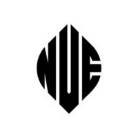 nve-Kreis-Buchstaben-Logo-Design mit Kreis- und Ellipsenform. nve Ellipsenbuchstaben mit typografischem Stil. Die drei Initialen bilden ein Kreislogo. nve Kreisemblem abstrakter Monogramm-Buchstabenmarkierungsvektor. vektor