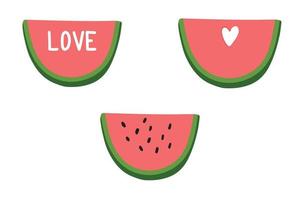 vattenmelon clipart, sommar mogen frukt, vattenmelon fest. vektor