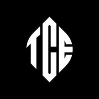 tce-Kreis-Buchstaben-Logo-Design mit Kreis- und Ellipsenform. tce Ellipsenbuchstaben mit typografischem Stil. Die drei Initialen bilden ein Kreislogo. tce Kreisemblem abstrakter Monogramm-Buchstabenmarkierungsvektor. vektor