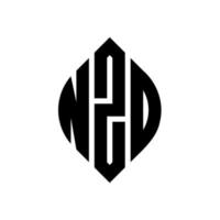 nzo-Kreisbuchstaben-Logo-Design mit Kreis- und Ellipsenform. nzo-ellipsenbuchstaben mit typografischem stil. Die drei Initialen bilden ein Kreislogo. Nzo-Kreis-Emblem abstrakter Monogramm-Buchstaben-Markierungsvektor. vektor