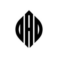 Oad Circle Letter Logo Design mit Kreis- und Ellipsenform. viele ellipsenbuchstaben mit typografischem stil. Die drei Initialen bilden ein Kreislogo. oad kreis emblem abstraktes monogramm buchstabe mark vektor. vektor