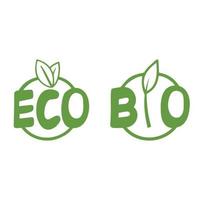 hälsosam naturlig produktlogotypdesign. eko- och biokonceptföretag. vektor