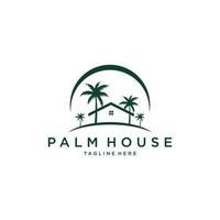 Palm House Tree Home Vektor-Logo-Design vektor