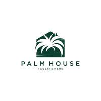 Palm House Tree Home Vektor-Logo-Design vektor