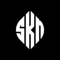 skm-Kreisbuchstaben-Logo-Design mit Kreis- und Ellipsenform. skm Ellipsenbuchstaben mit typografischem Stil. Die drei Initialen bilden ein Kreislogo. skm-Kreis-Emblem abstrakter Monogramm-Buchstaben-Markierungsvektor. vektor