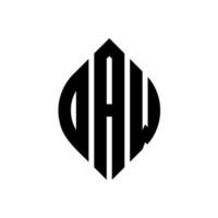 Oaw Circle Letter Logo Design mit Kreis- und Ellipsenform. oaw ellipsenbuchstaben mit typografischem stil. Die drei Initialen bilden ein Kreislogo. Oaw-Kreis-Emblem abstrakter Monogramm-Buchstaben-Markenvektor. vektor