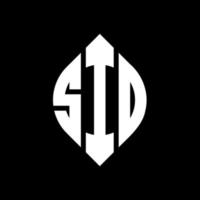 sid-Kreis-Buchstaben-Logo-Design mit Kreis- und Ellipsenform. sid Ellipsenbuchstaben mit typografischem Stil. Die drei Initialen bilden ein Kreislogo. Sid-Kreis-Emblem abstrakter Monogramm-Buchstaben-Markierungsvektor. vektor