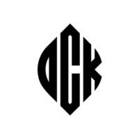 Ockerkreis-Buchstaben-Logo-Design mit Kreis- und Ellipsenform. ock ellipsenbuchstaben mit typografischem stil. Die drei Initialen bilden ein Kreislogo. ockkreisemblem abstrakter Monogramm-Buchstabenmarkierungsvektor. vektor