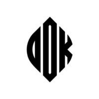 odk-Kreisbuchstaben-Logo-Design mit Kreis- und Ellipsenform. odk Ellipsenbuchstaben mit typografischem Stil. Die drei Initialen bilden ein Kreislogo. odk-Kreis-Emblem abstrakter Monogramm-Buchstaben-Markierungsvektor. vektor