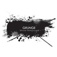 Vektor Splatter schwarze Farbe Textur. Grunge-Banner-Hintergrund.