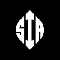 sia cirkel bokstavslogotyp design med cirkel och ellipsform. sia ellipsbokstäver med typografisk stil. de tre initialerna bildar en cirkellogotyp. sia cirkel emblem abstrakt monogram brev märke vektor. vektor