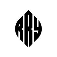 rry cirkel bokstavslogotyp design med cirkel och ellipsform. rry ellips bokstäver med typografisk stil. de tre initialerna bildar en cirkellogotyp. rry cirkel emblem abstrakt monogram brev märke vektor. vektor