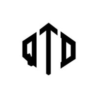 qtd-Buchstaben-Logo-Design mit Polygonform. qtd Polygon- und Würfelform-Logo-Design. qtd Sechseck-Vektor-Logo-Vorlage in weißen und schwarzen Farben. qtd monogramm, geschäfts- und immobilienlogo. vektor