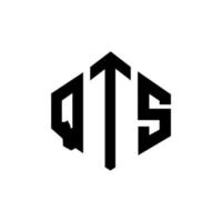 qts-Buchstaben-Logo-Design mit Polygonform. qts Logo-Design in Polygon- und Würfelform. qts Sechseck-Vektor-Logo-Vorlage in weißen und schwarzen Farben. qts monogramm, geschäfts- und immobilienlogo. vektor