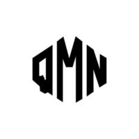 qmn-Buchstaben-Logo-Design mit Polygonform. qmn Polygon- und Würfelform-Logo-Design. qmn Sechseck-Vektor-Logo-Vorlage in weißen und schwarzen Farben. qmn monogramm, geschäfts- und immobilienlogo. vektor