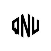 qnu-Buchstaben-Logo-Design mit Polygonform. qnu Logo-Design in Polygon- und Würfelform. qnu Sechseck-Vektor-Logo-Vorlage in weißen und schwarzen Farben. qnu-monogramm, geschäfts- und immobilienlogo. vektor