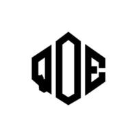 Qoe-Buchstaben-Logo-Design mit Polygonform. Qoe Polygon- und Würfelform-Logo-Design. qoe Sechseck-Vektor-Logo-Vorlage in weißen und schwarzen Farben. qoe-monogramm, geschäfts- und immobilienlogo. vektor
