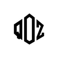 Qoz-Brief-Logo-Design mit Polygonform. qoz Polygon- und Würfelform-Logo-Design. qoz Sechseck-Vektor-Logo-Vorlage in weißen und schwarzen Farben. qoz-monogramm, geschäfts- und immobilienlogo. vektor