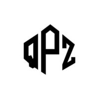 qpz bokstavslogotypdesign med polygonform. qpz polygon och kubform logotypdesign. qpz hexagon vektor logotyp mall vita och svarta färger. qpz monogram, affärs- och fastighetslogotyp.