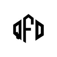 qfo-Buchstaben-Logo-Design mit Polygonform. qfo Logo-Design in Polygon- und Würfelform. qfo Sechseck-Vektor-Logo-Vorlage in weißen und schwarzen Farben. qfo-monogramm, geschäfts- und immobilienlogo. vektor