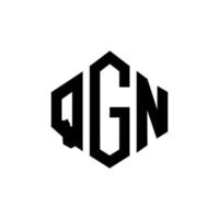 qgn brev logotyp design med polygon form. qgn polygon och kubform logotypdesign. qgn hexagon vektor logotyp mall vita och svarta färger. qgn monogram, affärs- och fastighetslogotyp.