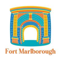 fort marlborough im flachen designstil vektor