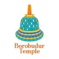 borobudur tempel i platt designstil vektor