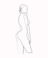 abstrakt sexig vacker flicka snygg kvinna kropp en linje konst ritning illustration vektor