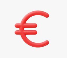 3D-realistische Euro-Geld-Symbol-Vektor-Illustration