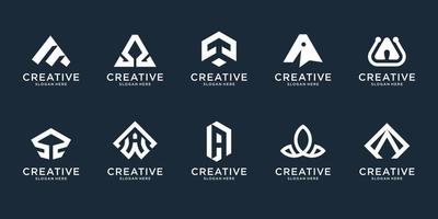 Satz von abstrakten Anfangsbuchstaben eine Logo-Design-Vorlage. ikonen für das geschäft von luxus, elegant, einfach. Premium-Vektor