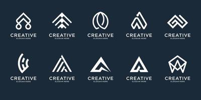 Satz von abstrakten Anfangsbuchstaben eine Logo-Design-Vorlage. ikonen für das geschäft von luxus, elegant, einfach. Premium-Vektor vektor