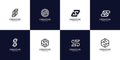satz abstrakter anfangsbuchstabe s-logo-vorlage. ikonen für das geschäft von luxus, elegant, einfach. Premium-Vektor vektor